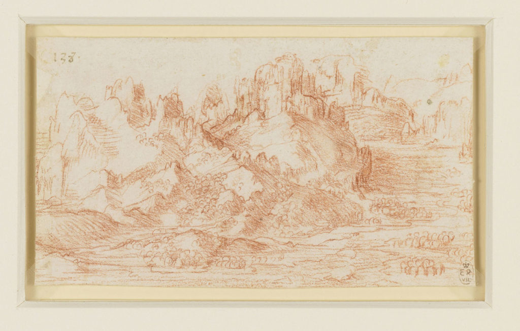 Dans les documents du Codex Atlanticus légués par le peintre (collection de Windsor), apparaissent ainsi une douzaine d’études de montagnes aussi travaillées les unes que les autres.