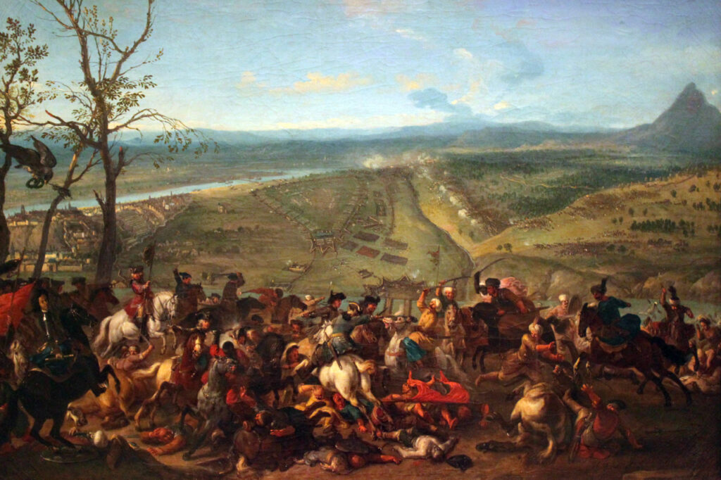 Le prince Eugène capture Belgrade le 16 août 1717. Peinture de Jan van Huchtenburgh exposée au Deutsches Historisches Museum Berlin.
