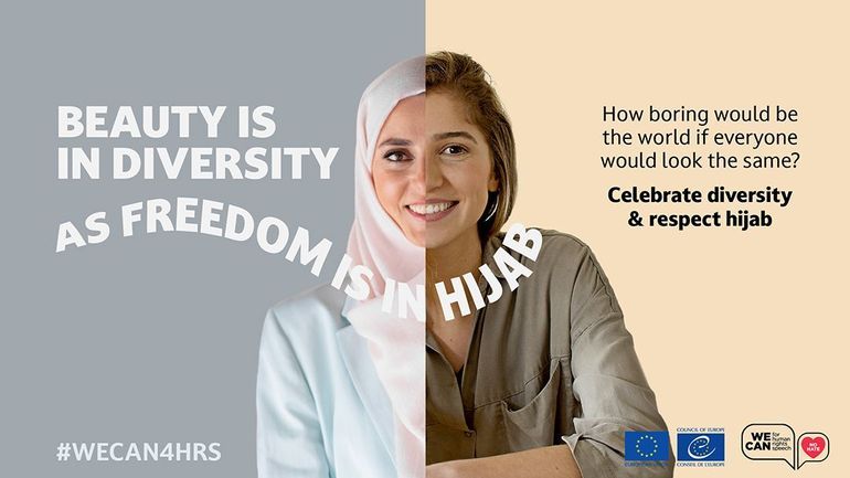 Une affiche de campagne de communication pro-islamique du Conseil de l’Europe.